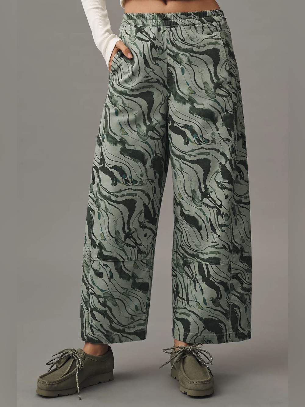 Anthropologie Pilcro The Izzie Relaxed Pull-On Barrel Pants Trousers Size XS